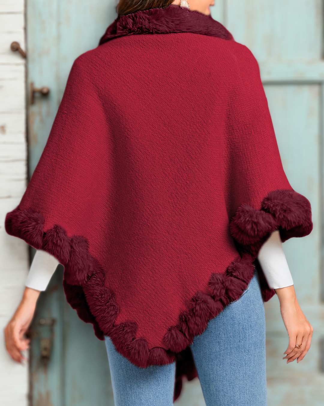 Aspen Faux Fur Poncho