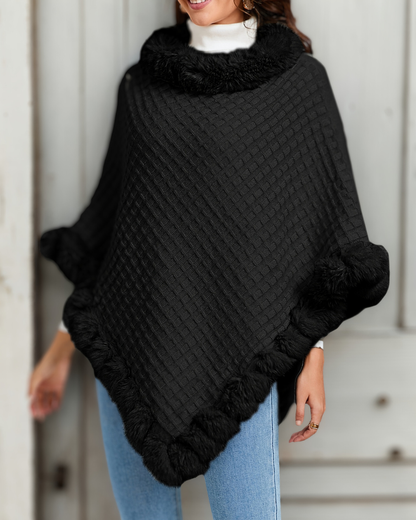 Aspen Faux Fur Poncho