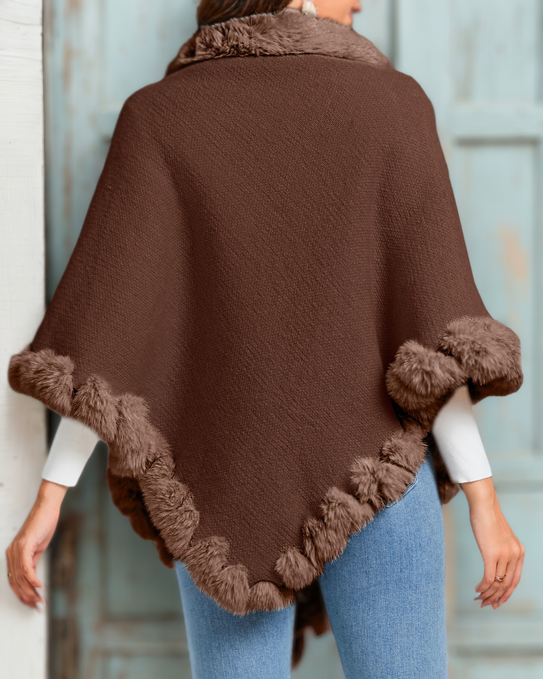Aspen Faux Fur Poncho
